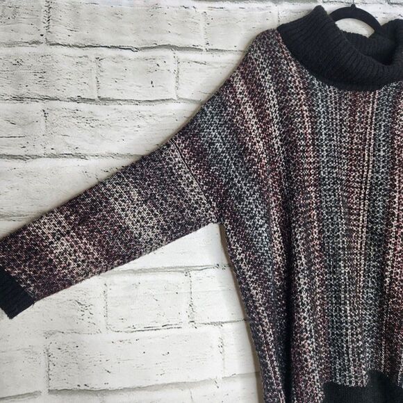 J Jill Pure Jill Cowl Neck Jacquard Knit Pullover Sweater M/L Petite Multi - Picture 7 of 12